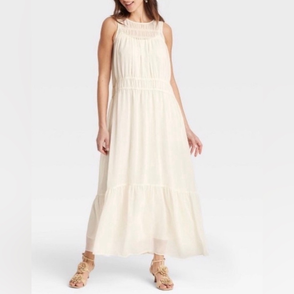 A New Day Sheer Chiffon Maxi Dress Sz Small - NWT
